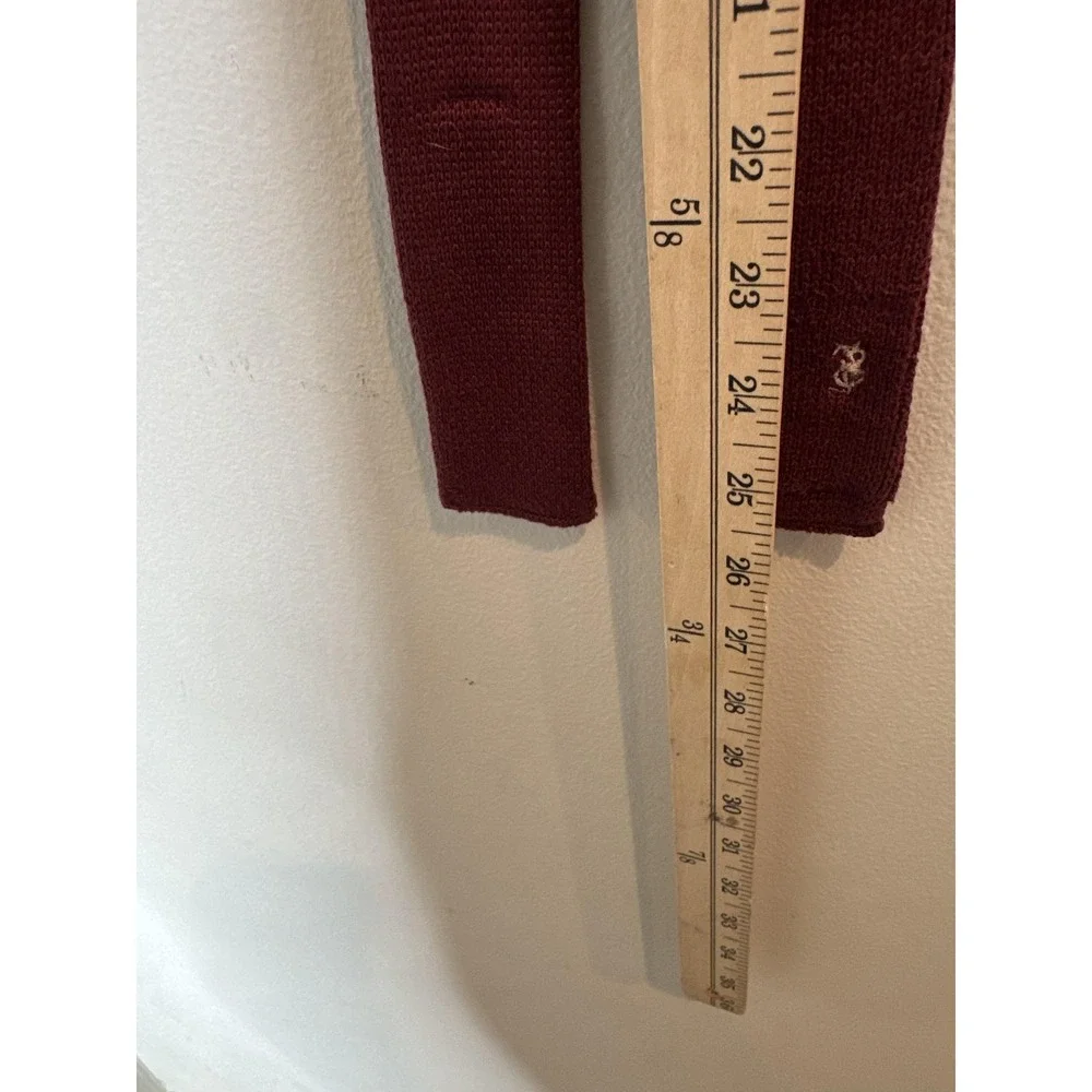 Vintage Yves Saint Laurent Tie Mens One Size Red‎ Knit Cotton Skinny Logo USA